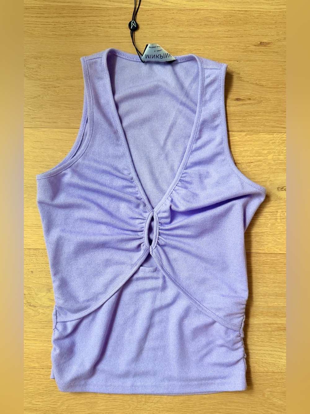 Mink Pink Lavender Twist-Front Tank Top - XS - Picture 1 of 4